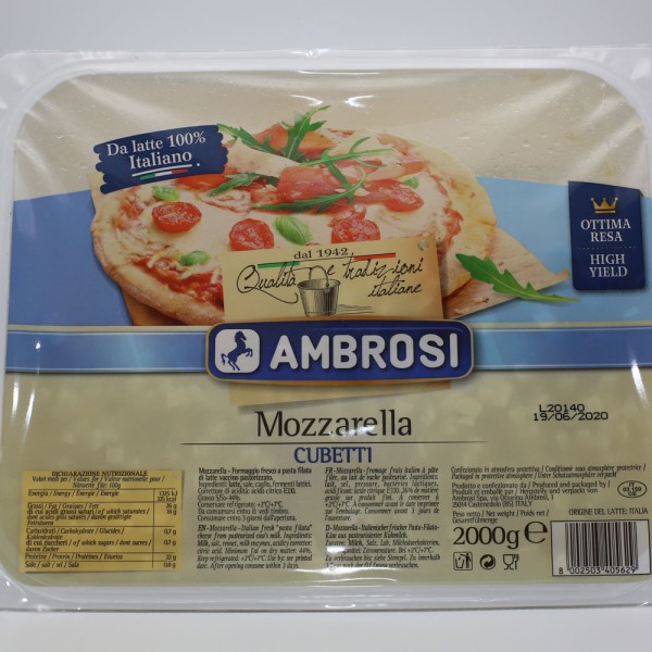 Mozzarella Cubetti 100% Fior d L 